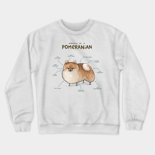 Anatomy of a Pomeranian Crewneck Sweatshirt by Sophie Corrigan